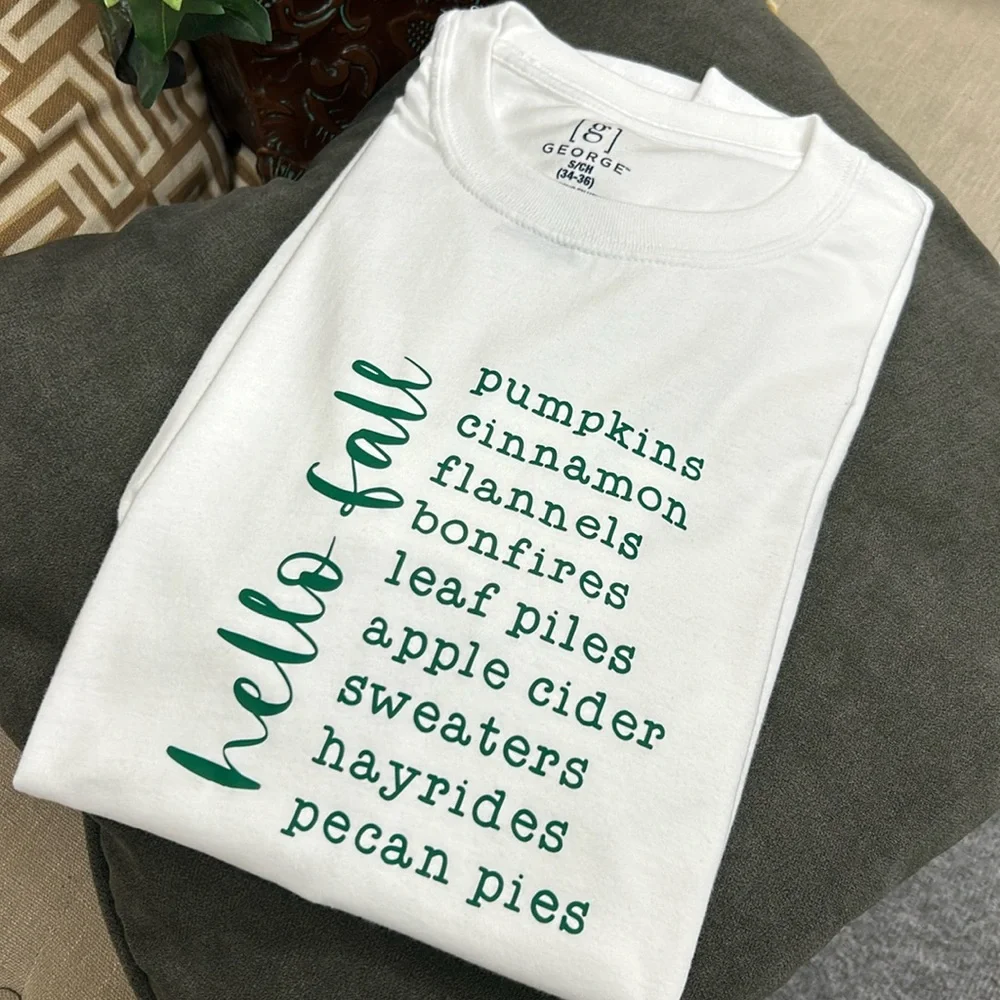 Custom Made White Tee for Fall - Picture 1 of 4
